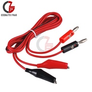 1M Alligator Cilp to AV Banana Plug Test Cable Lead Connector Dual Tester Probe Crocodile Clip for M