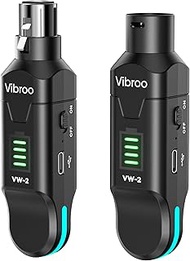 Wireless XLR Transmitter & Receiver, 2.4GHz Wireless Microphone System, 100ft Range, 48V Phantom Pow