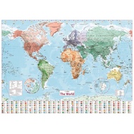 World Map Wall Sticker Large Map of The World Poster with Country Flags Room Decoration Wall Chart H