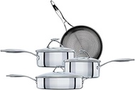 Circulon SteelShield C Series Stainless Steel Induction Hob Pan Set of 4 - Pots and Pans Set with Hy
