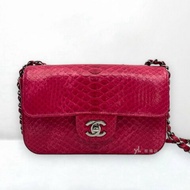 S5351-CHANEL桃粉色蛇皮銀釦 COCO 20CM