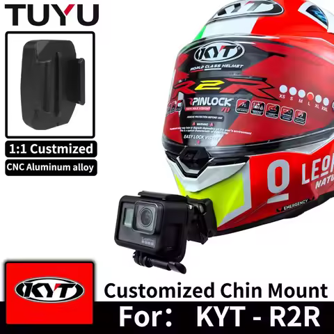 TUYU Camsteer Customized CNC Aluminium KYT R2R Helmet Chin Mount for GoPro Max Hero 12 11 10 9 Insta