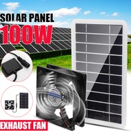 【100W】(DC 5V) Solar Panel With Fan Polysilicon Silicon Solar Panel Solar Film Solar Powered Fan Mini Cooling Ventilator Solar Exhaust Fan Solar Energy Fans For Pet House Toilet