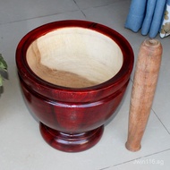 Bucket Crusher Mortar Home Use Medicine Grinding Tool Dai Style Solid Wood Chicken Feet Pounder Thai