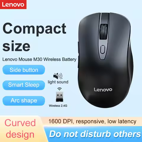 Lenovo M30 Dual Mode Mouse Bluetooth+ 2.4g 1600Dpi Ergonomic 7 Silent Buttons iPad Mouse MacBook Tab