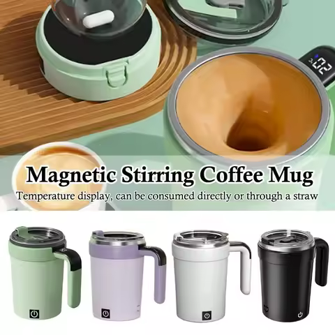 Portable Automatic Stirring Cup Detachable Gym Smart Insulated Mug Magnetic Stirring Electric Stainl
