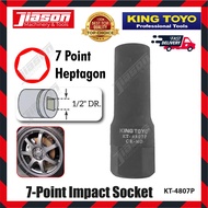 KING TOYO KT-4807P / KT-4807 / KT4807 17MM 1/2" 7 Point Impact Socket
