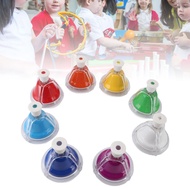 onlylove1-PH 8 Pcs Desk Hand Bell Notes Colorful Metal ABS Music Table Bells Percussion Instrument