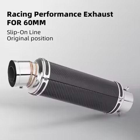 60mm Universal Motorcycle Exhaust Tail Pipe Carbon Muffler Modify with db killer for ZX25R R15 GPR25
