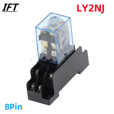 1Pc LY2NJ HH62P HHC68A-2Z Electronic Micro Mini Electromagnetic Relay 10A 8PIN Coil DPDT With Socket