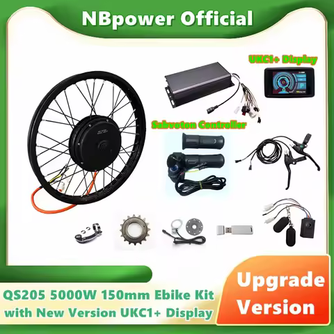 NBpower/QS205 5000W V3 150mm Rear Motorcycle Wheel Motor 5000W Conversion Kit with Sabvoton Controll