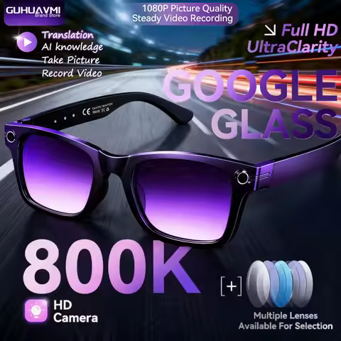 2025 New 8K HD Smart Glasses Photochromic Bluetooth Call Video Recording Voice Assistant Music Playe