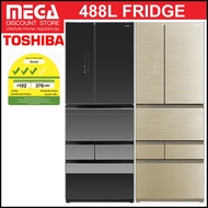 [PRE-ORDER: ETA END MAY] TOSHIBA GR-RM631WE-PGX 488L MULTI DOOR FRIDGE (3 TICKS)