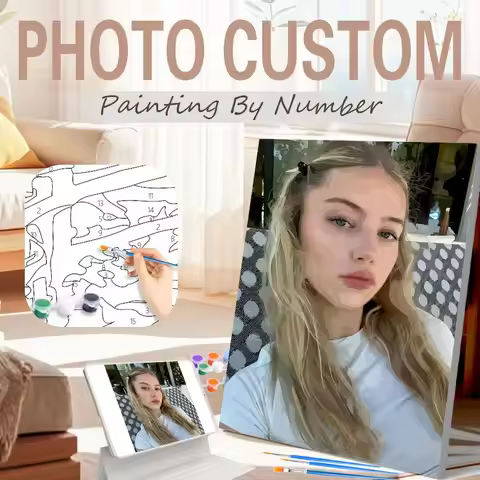 PhotoCustom Photo Custom Diy Painting By Numbers Personality Picture Customized Paint By Numbers Gif