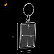 KOZEEY 30X Acrylic Rectangle Keychain Blank Insert Photo Picture Frame 5.2x3.4cm