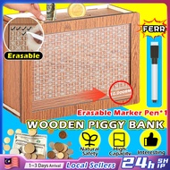 Wooden Cash Saver Money Box Coin Counter Piggy Bank Wood Money Bank With Saving Goal And Numbers To 