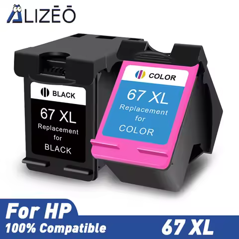 Ink 67XL HP67 Cartridge ALIZEO 67XL 67 Ink Cartridge For HP67 Compatible Deskjet 1225 2732 2752 2755