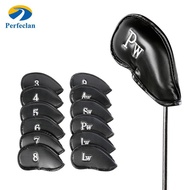 Perfeclan 12Pcs Golf Iron Headcover Set Golf Club Head Covers PU Leather Anti Scratch Embroidered 3,