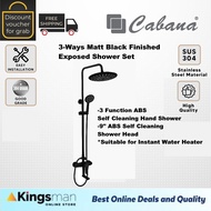 [Kingsman] CABANA Exposed Shower Set Bathroom Stainless Steel 304 Water Heater Rain Shower Wall Hand