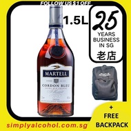 1.5L Martell Cordon Bleu Cognac 1.5 Liter w Gift Box (No Cradle) - Free Simply Alcohol Backpack