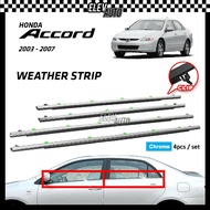 Honda Accord SDA 2003 - 2007 CHROME Weatherstrip Window Rubber Seal Door Belt Moulding Strip Accesso