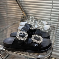 Price Thick-Soled Rhinestone Slippers Women's Summer Outer Wear Shit-Stepping Feel 2024 Seaside Sand