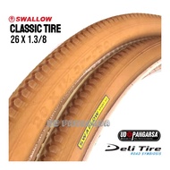 Swallow Bicycle Outer Tire 26x1.3/8 Mini Sierra Jengki 26 inch Brown Classic