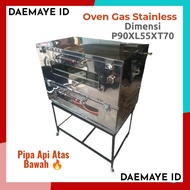 Oven Gas Stenlis/Oven Galvalum/Api Atas Bawah/Oven Roti/Oven Panggang