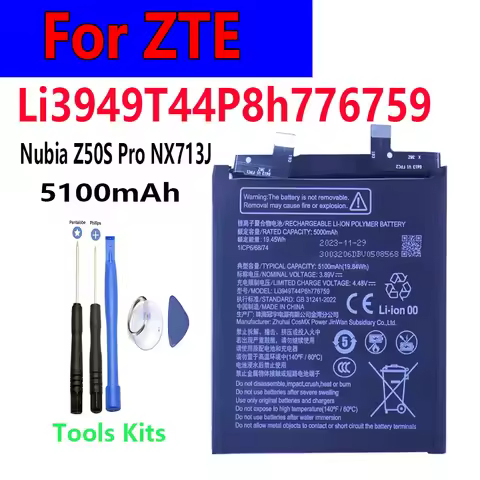 High Quality Original Cell New Li3949T44P8h776759 5100mAh Battery for ZTE Nubia Z50S Pro NX713J Mobi