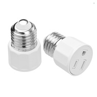 2 PCS E26 E27 Light Bulb Socket Adapter 2 or 3 Prong AC Outlet to Lamp Socket E27 Lamp Holder Adapte
