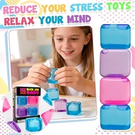 NeeDoh Nice Ice Baby Transparent Ice Cube Squishy Toy for Kids Adult Calming and Relaxing Gifts
