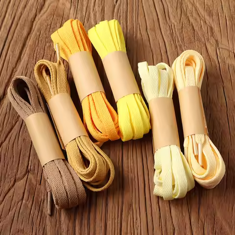 HIBERNI Flat Shoelaces for Vans/Nike/AF1 Shoes | 140cm/160cm Khaki/Tan/Brown | Vibrant Colors & Prem