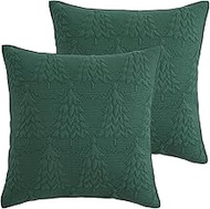 Levtex Home - O Christmas Tree Quilt - Euro Sham Set of 2 - Pine Trees - Green - Quilt (26x26in.) - 