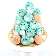 Dinosaur Macaron Tower | 43pcs Macarons Total in a Tower | Halal Certified | Free Birthday Pack