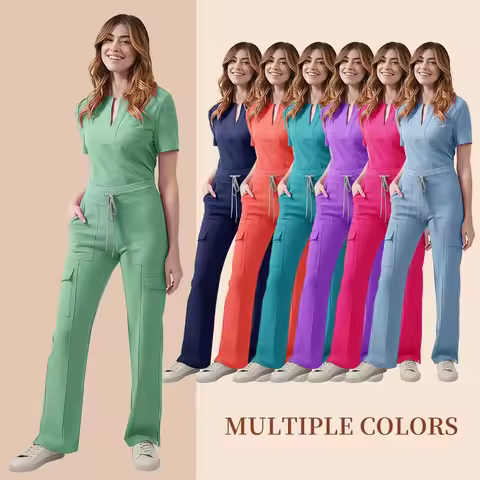 Hot Sales Scrub Sets Women Lab Coat Healthcare Operating Room Surgical Gown Breathable Workwear Hosp