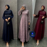 Nadine Dress Brokat Kombinasi / Fashion Muslim Wanita / Gamis Nadine /