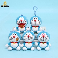 RP5BRD จี้ห้อยคอ พวงกุญแจโดเรม่อน ของเล่นยัดไส้ การ์ตูนลายการ์ตูน ตุ๊กตาแมวกริ๊ง พวงกุญแจรูปกุญแจ คา