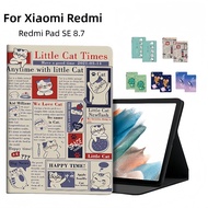 For Xiaomi Redmi Pad SE 8.7'' Case 2024 Cute Cat Dinosaur Painted Soft Silicone Tablet Shell for Red