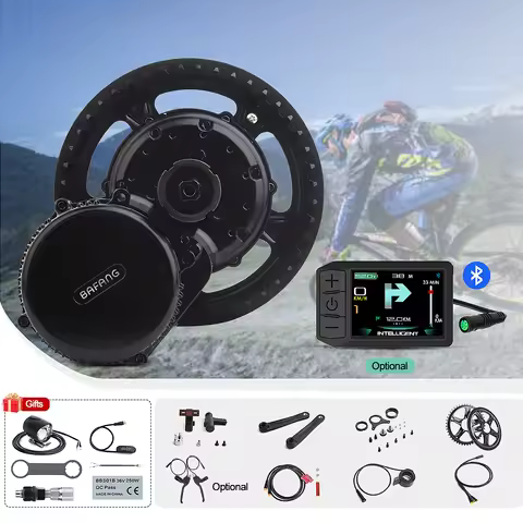 Bafang-Electric Bicycle Conversion Kit, BBS01B, 36V, 250W, Mid Drive Motor, C965, 68-73mm, E-Bike, 8