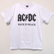 [Mr.17] ACDC AC DC Electric Band Guitarist Back In Black Heavy Metal White T-shirt Short Sleeve (HW0