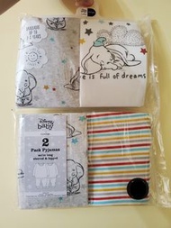英國直送/英國代購 - Disney Dumbo 小飛象 BB/男童/嬰幼兒長袖睡衣套裝 [一Pack 2套]
