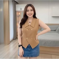 Evi Vest Basic Wanita~Semi-Wool Top Crop Top EVI VEST Casual