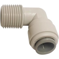 Malida 1/2" NPT x 1/2" O.D. Tube Elbow Male Thread Adapter, Push in to Connect Water Filter Tube Fit