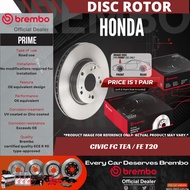 Brembo Prime Front Brake Disc Rotor Honda Civic FC TEA / FE T20 Petrol e:HEV Depan (1 Pair) Genuine