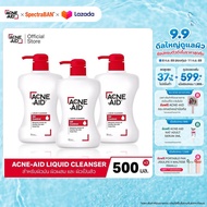 [ส่งฟรี]ACNE-AID LIQUID CLEANSER 500 ML x 3 แอคเน่-เอด ลิควิด เคลนเซอร์ สำหรับผิวมัน เป็นสิวง่าย 500