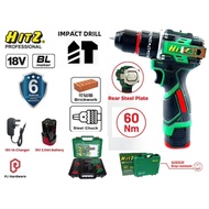 HITZ HJB-4133 18V 10MM IMPACT DRILL Cordless Drill Hammer Drill Batteri Mesin Drill Gerudi Brushless