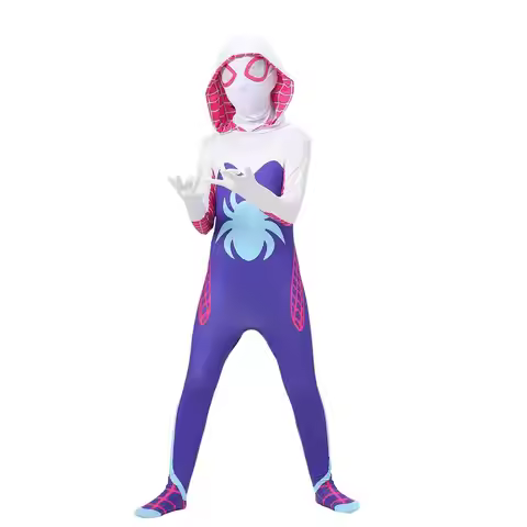 Gwen Costume Girls Gwen Stacy Cosplay Bodysuit Superhero Jumpsuits Halloween Party Clothes