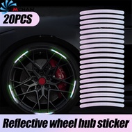 20Pcs/Set Car Wheel DIY Self Adhesive High Reflective Sticker / Car Waterproof Anti-collision Sticker / Safety Warning Night Glowing Decal / Motorcycle Tire Colorful Decoration