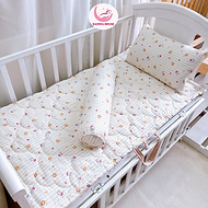 Bộ gối nệm cho bé đi học mầm non Katina House, vải muslin mềm nhẹ, thoáng khí, thấm hút tốt