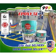 999 EPOXY PAINT 5L 4+1 / WH EPOXY FLOORING PAINT / EPOXY FLOOR / 2 PACK EPOXY / CAT LANTAI / DRY SURFACE ANTI SLIP